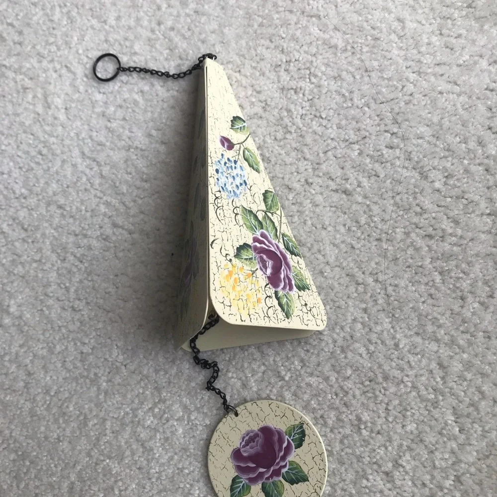 Like New! Hand-Painted Floral Metal Garden Wind Chime